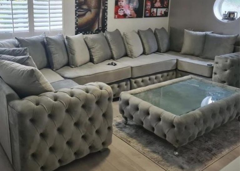 Ashton Grey U-Shaped 7-Seater Sofa