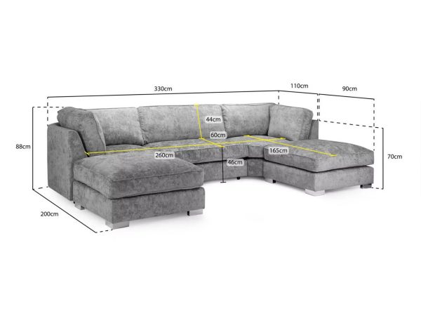Bishop U-Shaped Sofa – 180x310x180 cm with High-Back and Scatter Back Cushions - Image 4