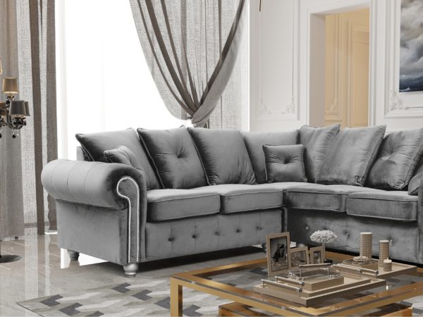 Kensington 2C2 Corner Sofa – 240x240 cm with Button Detailing