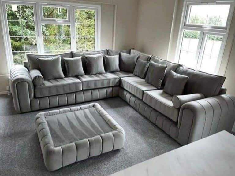 Lily Corner Sofa - Grey Plush, 240x240 cm